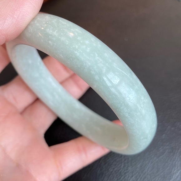 NEW White Jade Bangle Bracelet 60mm Width 15mm - JH8 - Picture 7 of 11